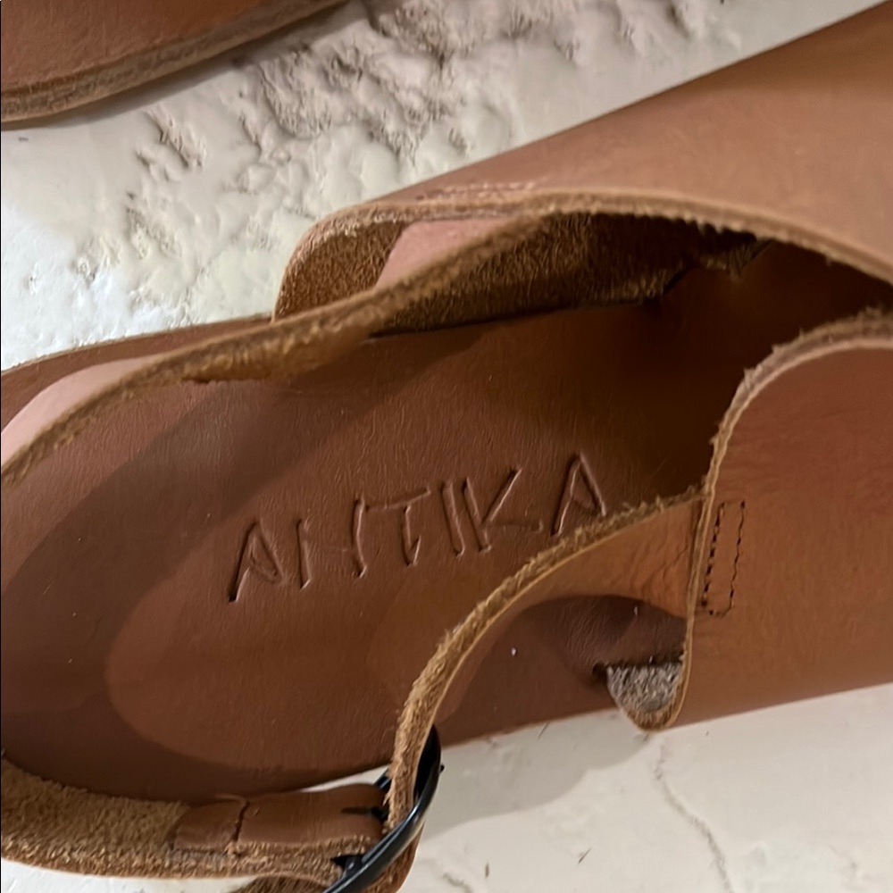 Greek sandals Women's Brown Leather Slingback Sandals - Picture 6 of 6